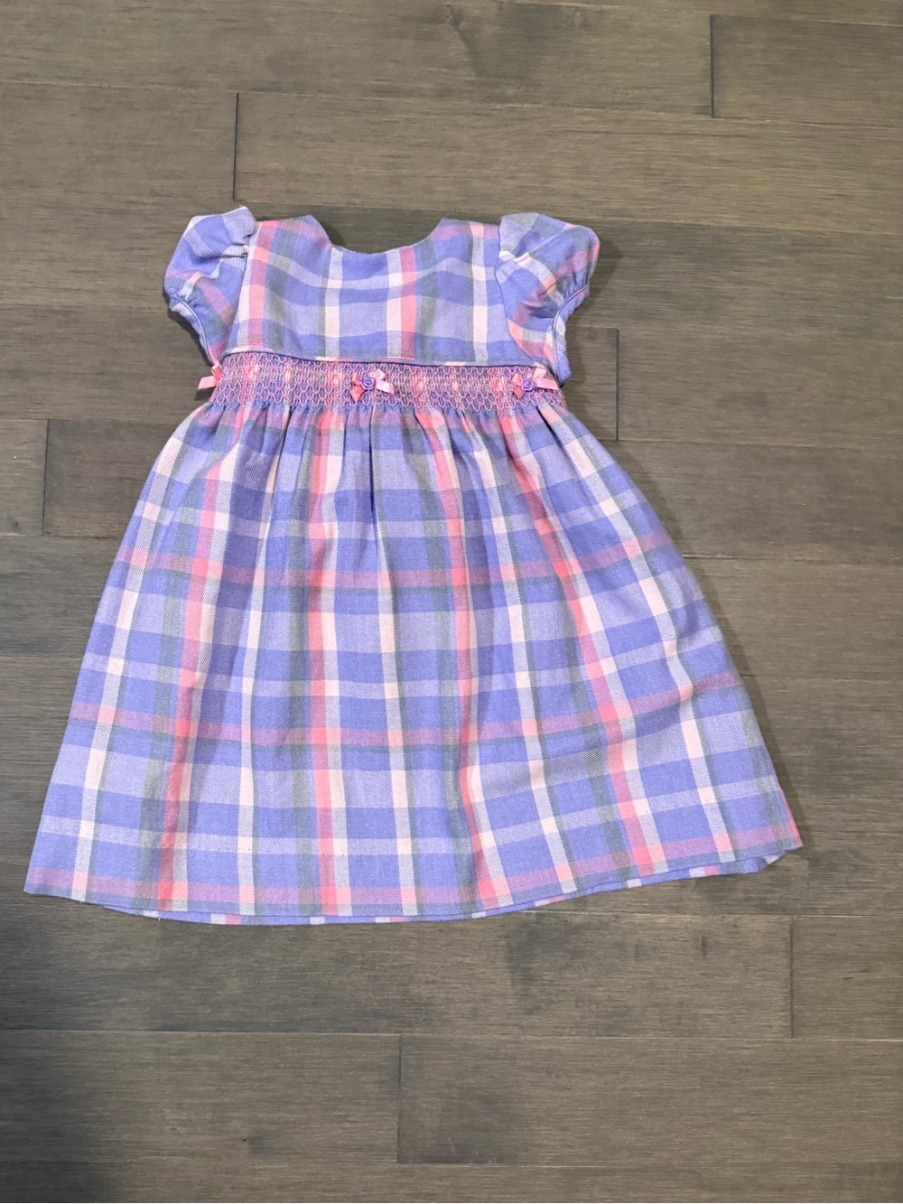 Hartstrings baby Lavender Plaid Smocked Dress